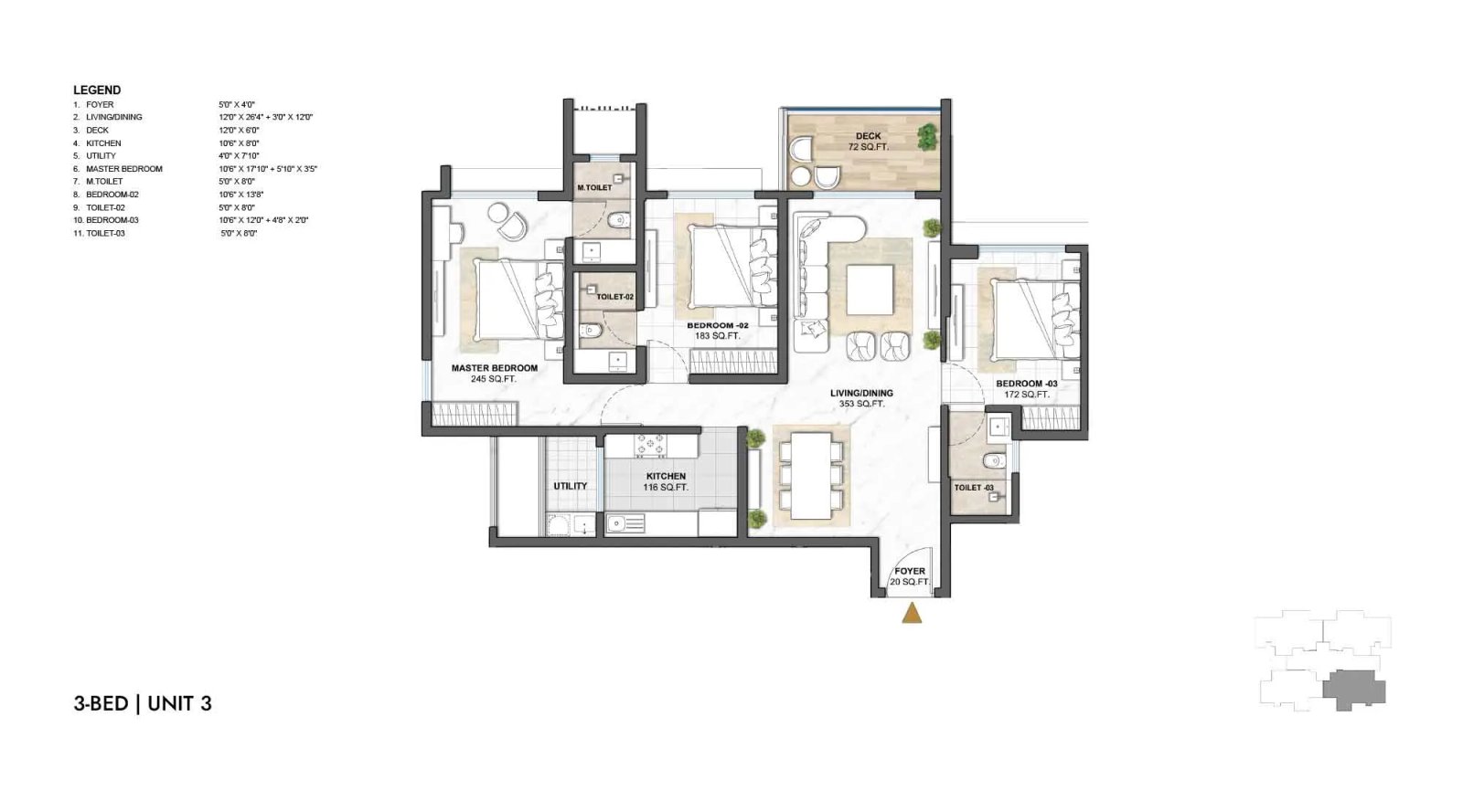Sobha Hennur 2 BHK floor plan